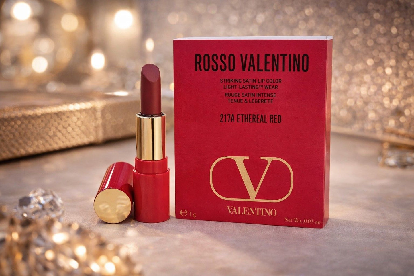 Rosso Valentino 217A Ethereal Red Lipstick 0.03oz/ 1g Midi Size