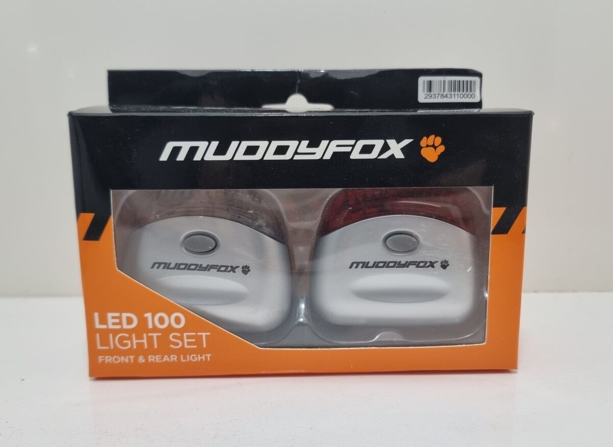 MUDDY FOX Bike Bicycle Light Set Bright Front & Rear LED 100 Battery Operated