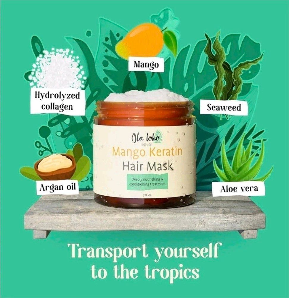 Ola Loko Mango Keratin Hair Treatment - Hair Masks for Dry Damaged Hair, Natural Keratin Hair Mask